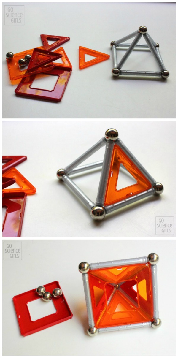 Creating a square triangular prism with Geomag Panels