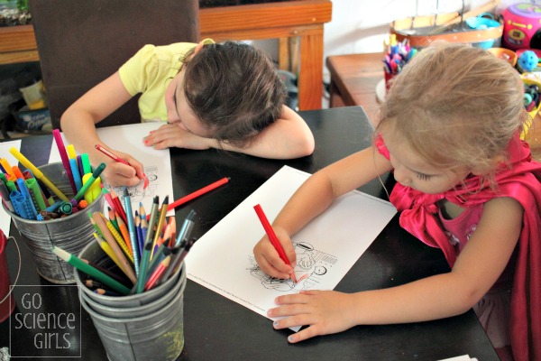 Ariel as a Scientist colouring in - encouraging girls in STEM