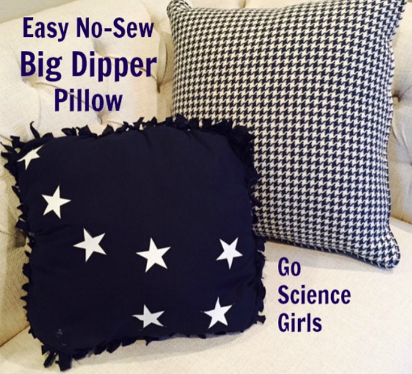 Easy no-sew Big Dipper pillow (that glows!) Fun and cuddly science craft for kids to learn about space and constellations