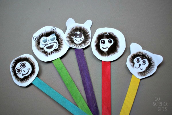 Mushroom monkeys! Fun science craft idea where kids can learn about mushroom biology and spore prints