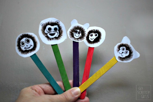 Mushroom spore print monkeys - science craft for kids
