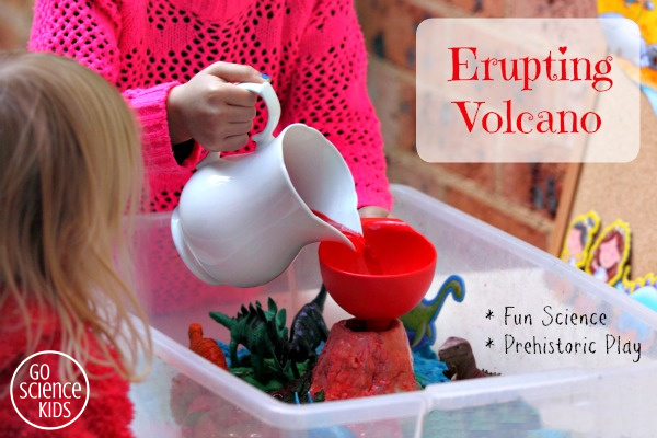 Erupting Volcano - fun science - prehistoric play