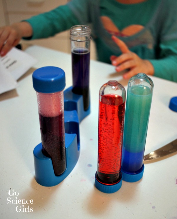 Science play with test tubes