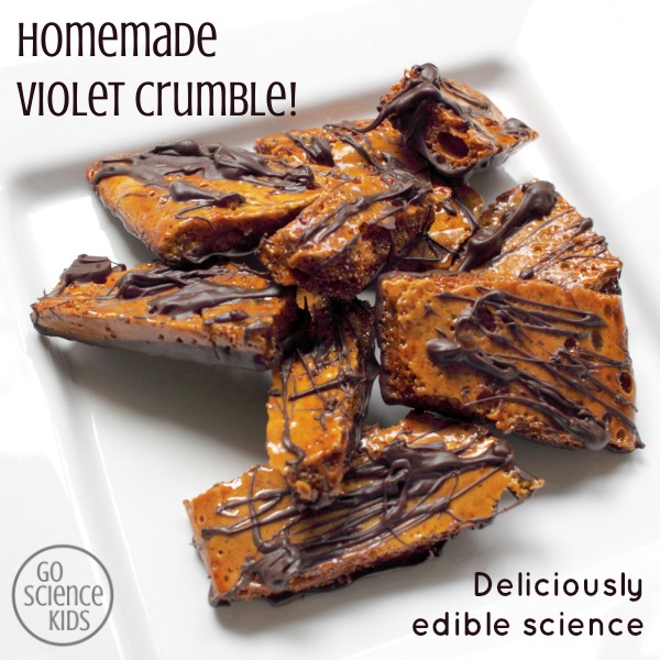 Homemade Violet Crumble - deliciously edible science project for kids
