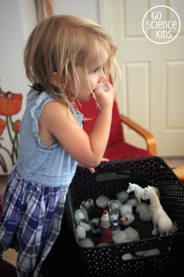 Tasting tonic and regular water ice cubes - fun sensory science for kids