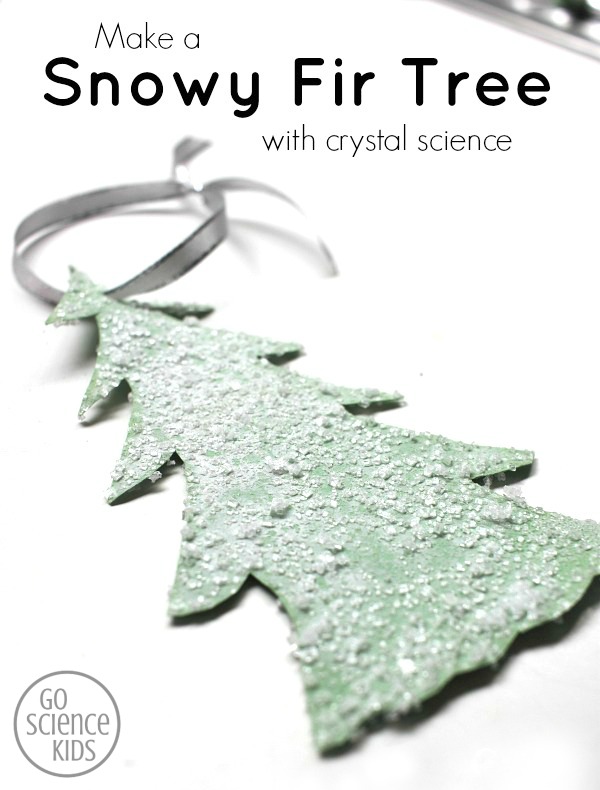 Make a snowy fir tree - fun winter salt crystal science project for little kids. Great for toddlers and preschool