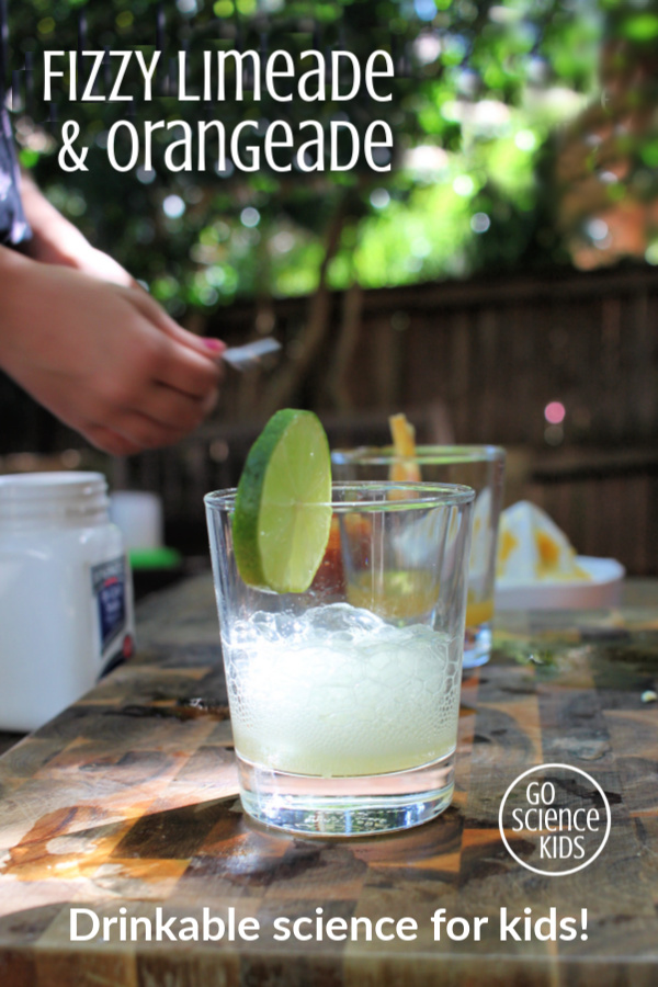 Fizzy limeade and orangeade - drinkable science for kids
