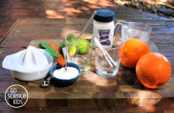 Ingredients to make Orangeade and Limeade
