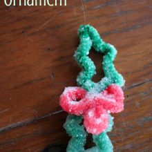 How to make a crystal holly ornament - cute Christmas science craft for kids
