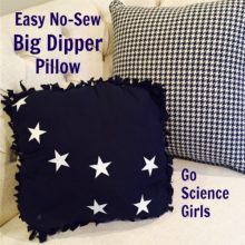 Easy, no-sew Big Dipper constellation pillow - that glows in the dark! Fun science craft to teach kids about space and constellations
